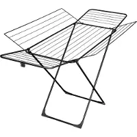 Velkea H300 Séchoir à linge pliable avec 4 ailes 26m de surface de séchage Séchoir à linge intérieur extérieur Noir