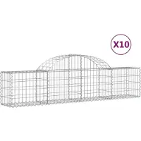 vidaXL Gabions avec arc surélevé 10 pcs. 200x30x40/60 cm Fer galvanisé