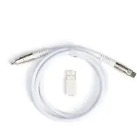 Keychron Double-Sleeved Geek Cable - Câble spiralé pour clavier mécanique Blanc / Type-C