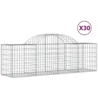 vidaXL Gabions avec arc surélevé 30 pcs. 200x50x60/80 cm Fer galvanisé