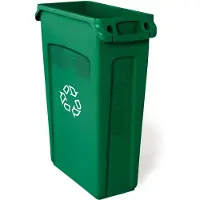 Rubbermaid Poubelle Slim Jim, 87 L, vert, avec symbole recyclage