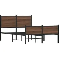 Syfax Cadre de lit en métal sans matelas chêne marron 120x200 cm