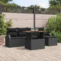 Prolenta Maison Exclusive - Ensemble de salon de jardin, 6 pièces, couleur noire