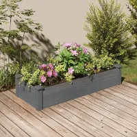 Prolenta Maison Exclusive - Jardinière surélevée avec insert gris, dimensions 120x45x25 cm, en bois massif de sapin