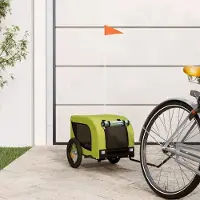 Prolenta Remorque de vélo exclusive - Pour chiens, couleurs vert et noir. Fabriquée en tissu Oxford et en fer