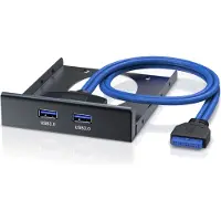CSL Panneau avant USB 3.0 2 ports pour baies de disques 3,5" - 2x USB 3.0 femelle type A | jusqu'à 5Gb/s