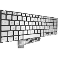 T-ProTek FRANÇAIS - Clavier argenté avec éclairage compatible avec Asus ZenBook 15 UX533FN