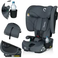 Lionelo Siège enfant Nelly i-Size 76-150 cm Réglage de l'inclinaison du dossier (4 positions), Montage : ISOFIX et ceinture Top-Tether - Gris