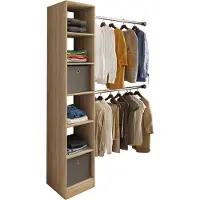 VCM Armoire en bois | garde-robe ouverte | garde-robe walk-in | Les merveilles de la chambre avec 2 cannes | Dimensions env. B. 38 x H. 194 x D. 40 cm- Dacho lll