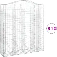 vidaXL Gabions avec arc surélevé 10pcs 200x50x220/240cm Fer galvanisé