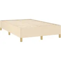 Syfax Cadre de lit sans matelas crème 120x190 cm tissu