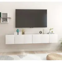 Sonstiges Meubles TV suspendus 3 pcs Blanc 60x30x30 cm