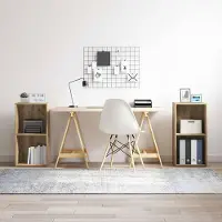 Prolenta Meuble TV exclusif - Ensemble de 2 pièces en bois stratifié imitation chêne massif