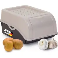 Novaliv 1x Petit 3,5 L Récipient de stockage nacré Boîte de rangement cuisine Récipient à oignons Récipient à ail