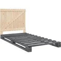 Syfax Cadre de lit sans matelas gris 100x200 cm bois massif de pin