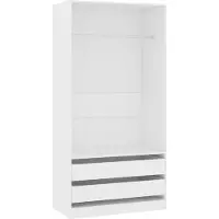 Syfax Garde-robe Blanc 100x50x200 cm Bois d'ingénierie