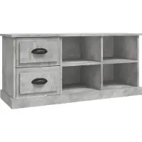 Syfax Meuble TV gris béton 102x35,5x47,5 cm bois d'ingénierie