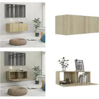 vidaXL Armoire TV Chêne Sonoma 80x30x30 cm Bois composite - Armoire TV - Meubles TV - Sideboard