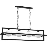 Milagro Lampe suspendue Loft 100 cm quatre sphères blanches Diego 4xE14 40W