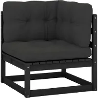 Syfax Canapé d'angle de jardin coussins anthracite Bois de pin massif