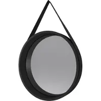 Aurlane Miroir salle de bain Rond type Barbier - Noir - Diamètre 50 cm
