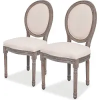 Syfax Chaises à manger lot de 2 crème tissu