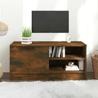 Prolenta Maison Exclusive - Meuble TV Chêne fumé 80x35x36,5 cm Matériau dérivé du bois