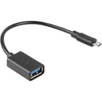 Lanberg Adaptateur otg usb micro(m) 2.0 vers usb-a(h) 15 cm noir