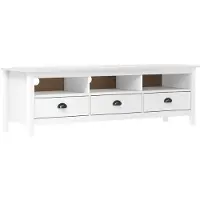 Prolenta Maison Exclusive - Meuble TV Hill Range Blanc 158x40x47 cm Bois de pin solide