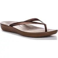 FitFlop Iqushion Ergon Sandales en caoutchouc pour femmes avec amorti en mousse d'air à haut rebond en bronze - 3 UK - 36 EU - 5 US / Bronze