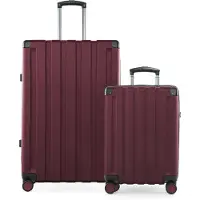 Hauptstadtkoffer Q-Damm - Set de 2 valises, grande valise XL Extension + valise cabine avion valise de bord + valise à roulettes check-in, trolleys à double roulettes, TSA,Bourgogne