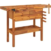 Syfax Établi avec tiroirs et étaux 124x52x83 cm Bois massif d'acacia