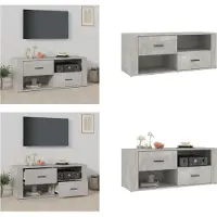 vidaXL Armoire TV gris béton 100x35x40 cm Bois composite - Meuble TV - Armoires TV - Supports TV - Meubles TV