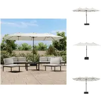 vidaXL Double parasol blanc sable 449x245 cm - Parasols & ombrelles