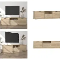 vidaXL Armoire TV Chêne Sonoma 140x35x40 cm Bois composite - Armoire TV - Pied de TV - Meuble TV