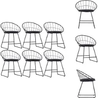 vidaXL Chaises de salle à manger avec sièges en similicuir 6 pcs. noir acier - Chaises de salle à manger