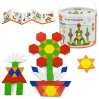 Vigatoys VIGA Briques plates en bois dans un seau 250 pièces Montessori
