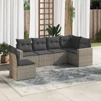 Prolenta Maison Exclusive - Salon de jardin 6 pcs avec coussins gris résine tressée