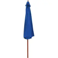 Syfax Parasol d'extérieur avec mât en bois 350 cm Bleu