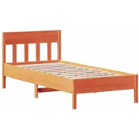 Syfax Cadre de lit sans matelas cire marron 90x200 cm bois pin massif