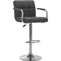 Prolenta Maison Exclusive - Tabouret de bar en tissu gris foncé
