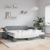 Prolenta Maison Exclusive - Canapé-lit convertible gris clair 90 x 190 cm en tissu