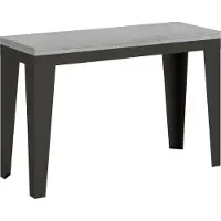 Itamoby - Table extensible portefeuille 120/200x45/90 cm Flame Double gris béton cadre anthracite