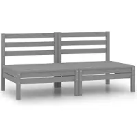 Syfax Canapé à 2 places de jardin Gris Bois de pin solide