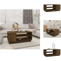 vidaXL Table basse chêne fumé 102x55x43 cm Bois composite - Tables basses