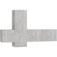 Syfax Ensemble de meubles TV 3 pcs Gris béton Bois d'ingénierie