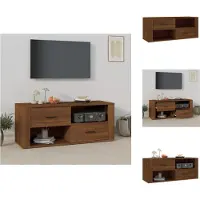 vidaXL Meuble TV brun imitation chêne 100x35x40 cm Bois composite - Meuble TV
