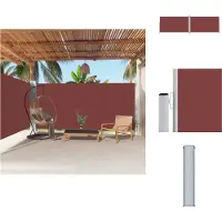 vidaXL Marquise latérale extensible brun 180x600 cm - Parasols & Protection solaire