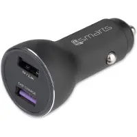 4smarts Chargeur allume-cigare Chargeur rapide Voltroad 7P Qualcomm Quick Charge 3.0 mat noir