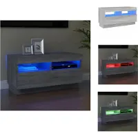 vidaXL Armoire TV avec lampes LED Gris Sonoma 80x35x40 cm - Meuble TV